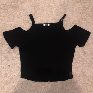 Bozzolo Black Off the shoulder crop top
